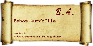 Babos Aurélia névjegykártya